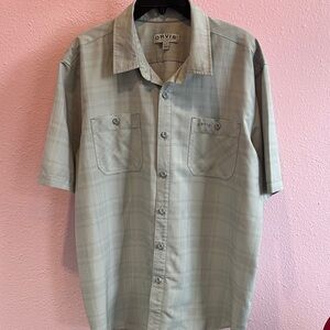 Orvis Men's Gray Casual Plaid Button-Down Short Sleeve Shirt XL